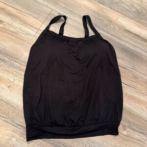LANDS END DD WOMENS BLACK TANKINI SWIMSUIT TOP
